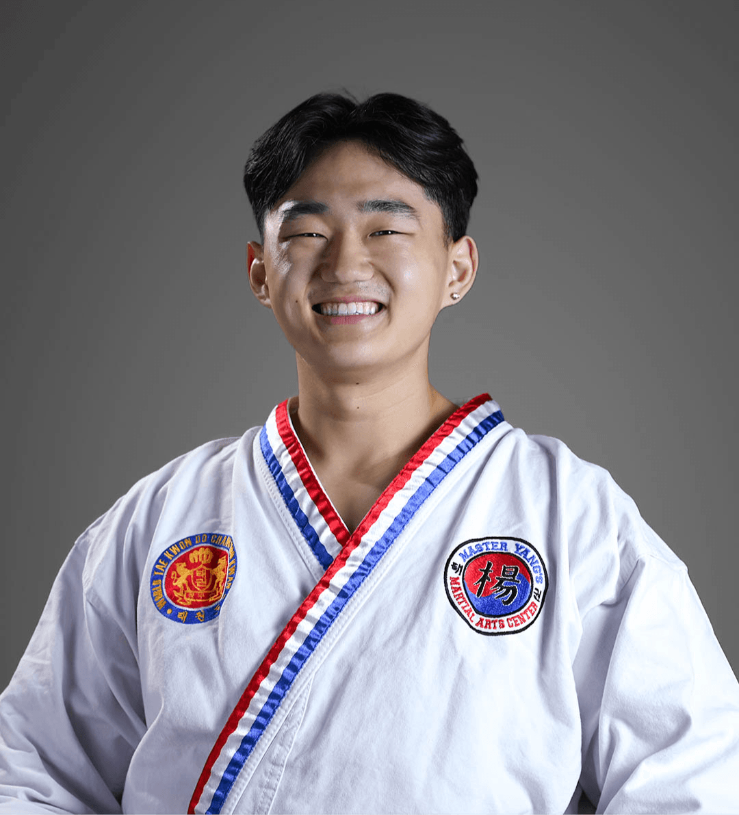 Jacob Yang in a white dobok